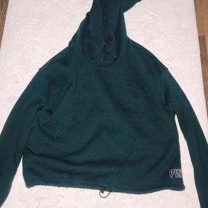 PINK green cropped hoodie